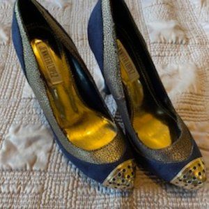 JENNIFER LOPEZ Size 6 Women's Heels Blue/Gold